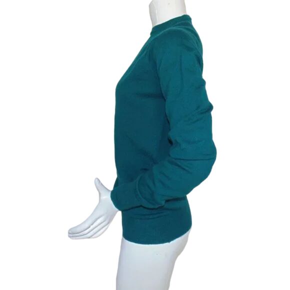 Vintage YVES SAINT LAURENT Sweater, M, Green, Raglan long sleeve, 100% Wool - Picture 5 of 8